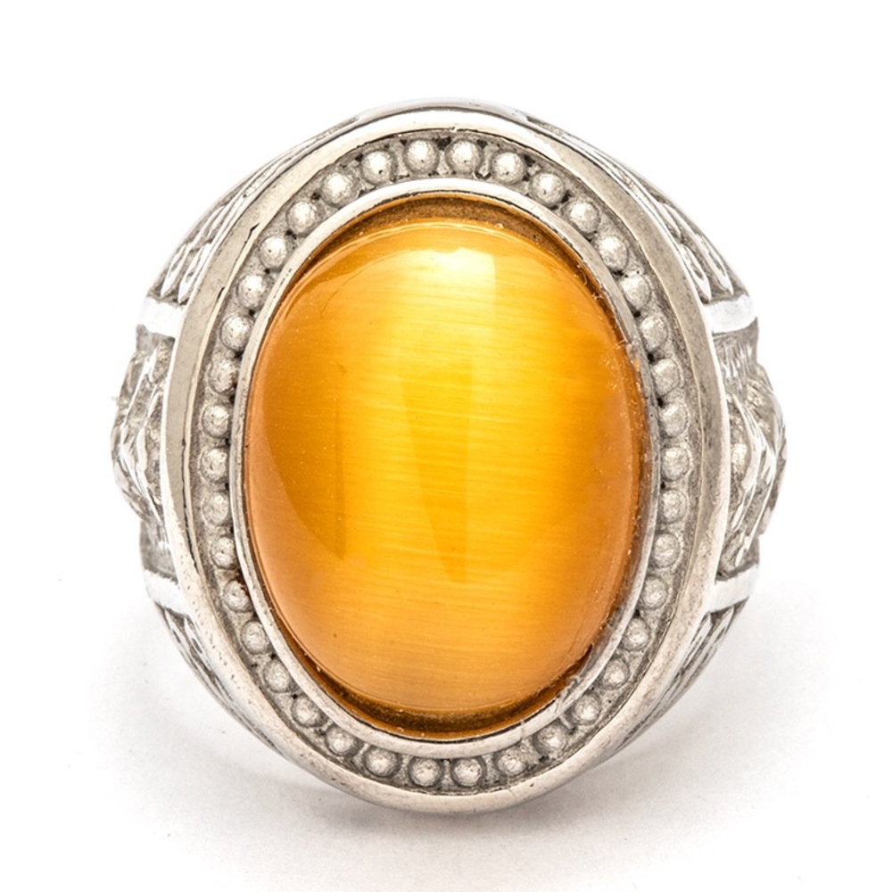 Silver & Topaz Stainless Steel Statement Rings